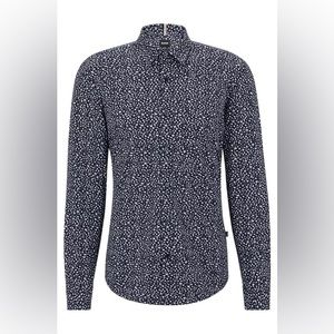 HUGO BOSS SLIM-FIT SHIRT IN PRINTED PERFORMANCE-STRETCH JERSEY - worn once